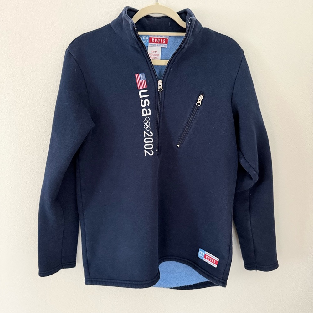 Roots Mens Navy Sweatshirt for USA 2002 Olympics